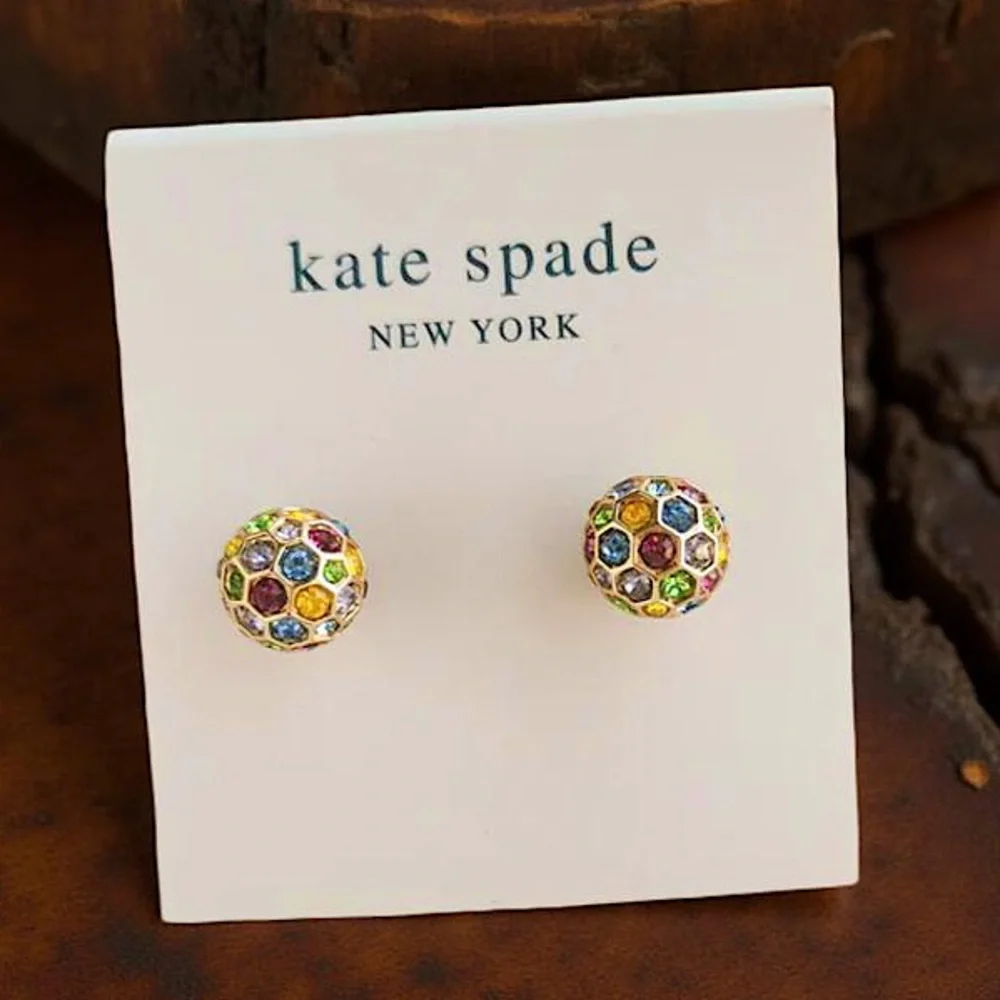 KATE SPADE • Multicolor On The Ball Soccer Stud Earrings - Picture 7 of 7